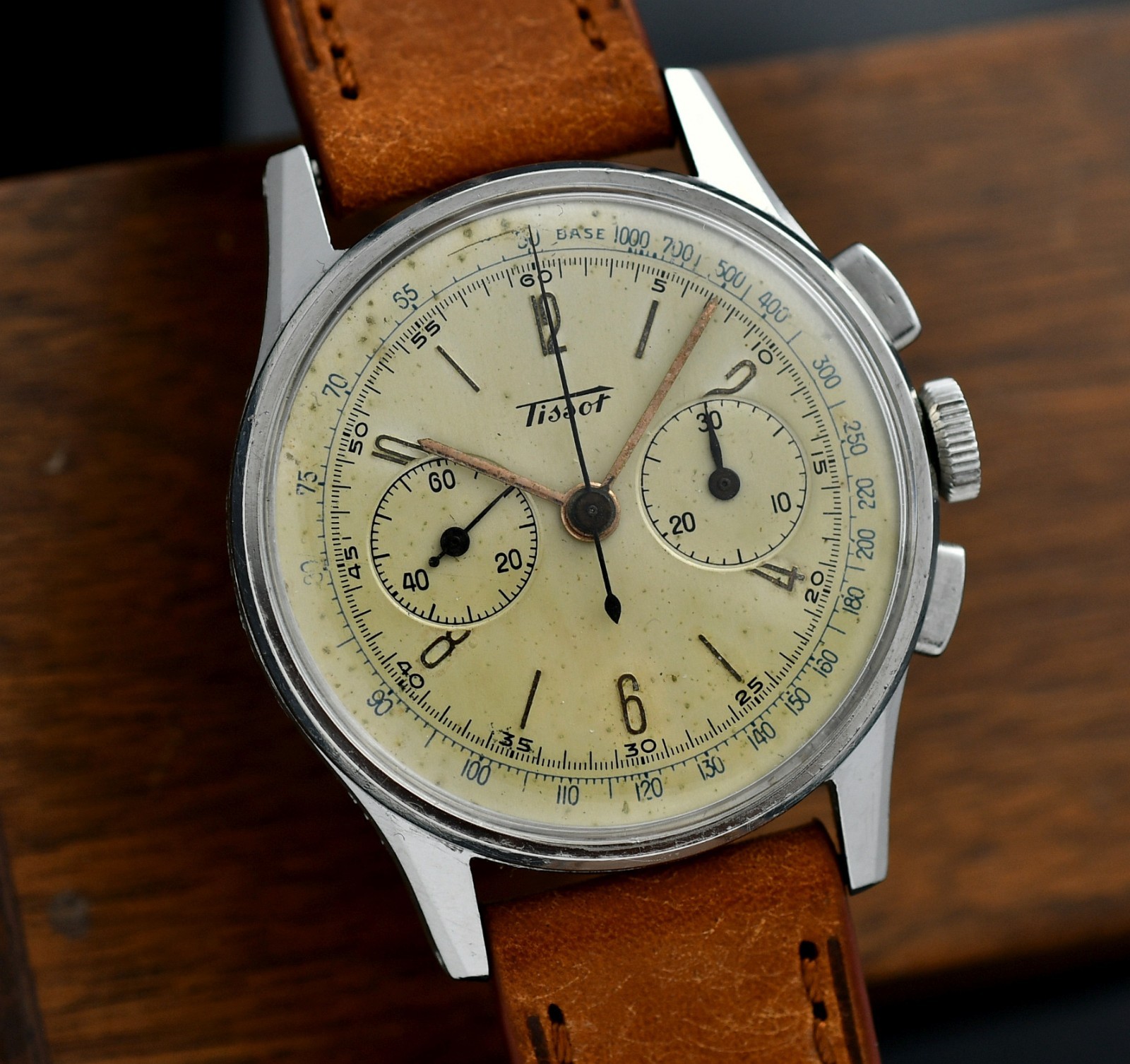 Vintage TISSOT 27-4 Chronograph -Lemania CH 27 – SS 35mm -40’s mechanical watch