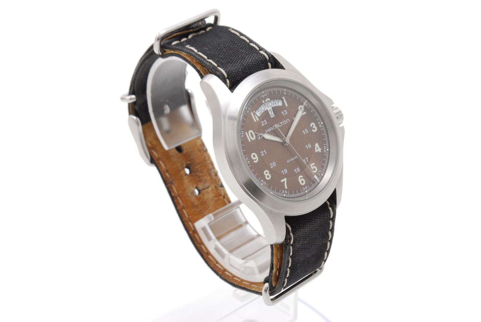Hamilton Khaki King H644510 Quartz Day Date Brown Dial Mens Watch Made in Swiss