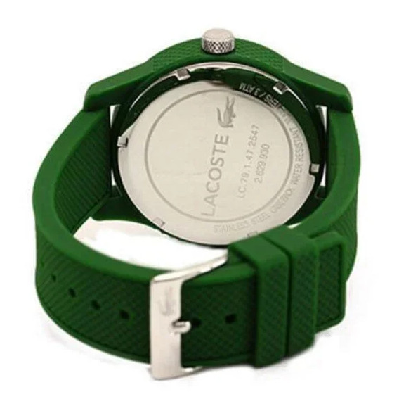 LACOSTE 2010763 12.12 GREEN DIAL GREEN SILICONE STRAP MENS WATCH