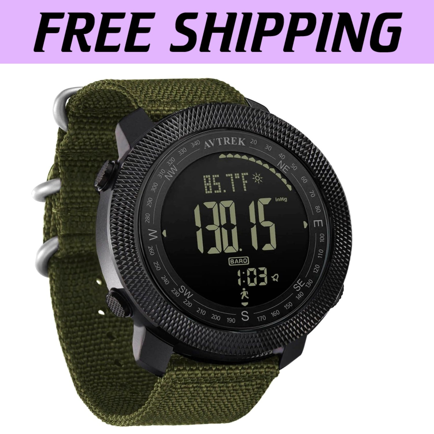 50M Waterproof Military Tactical Watch- Digital with Altimeter/Compass Features`