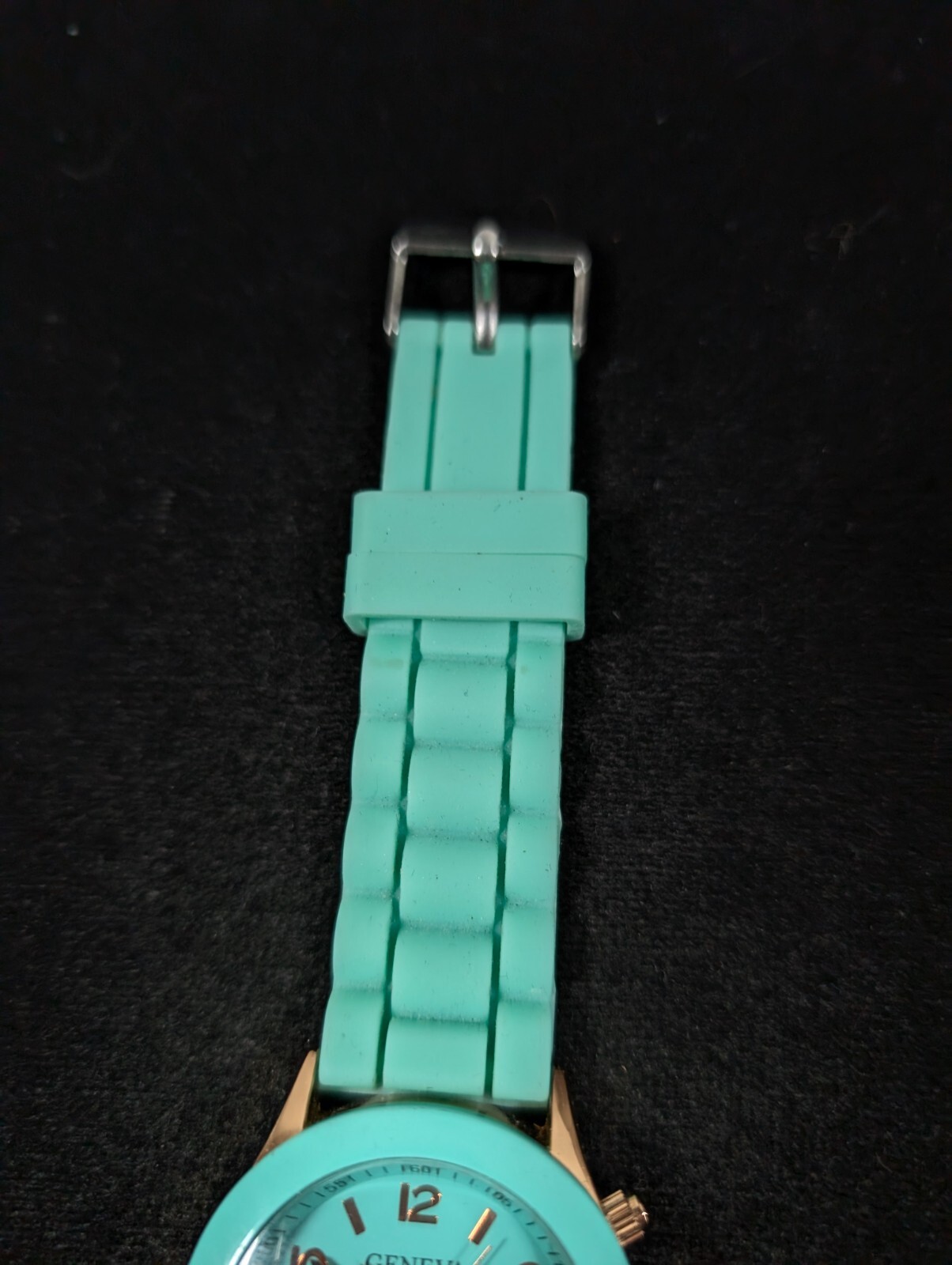 Geneva Womens Green Silicone Rubber Band Watch Round 38mm Jelly