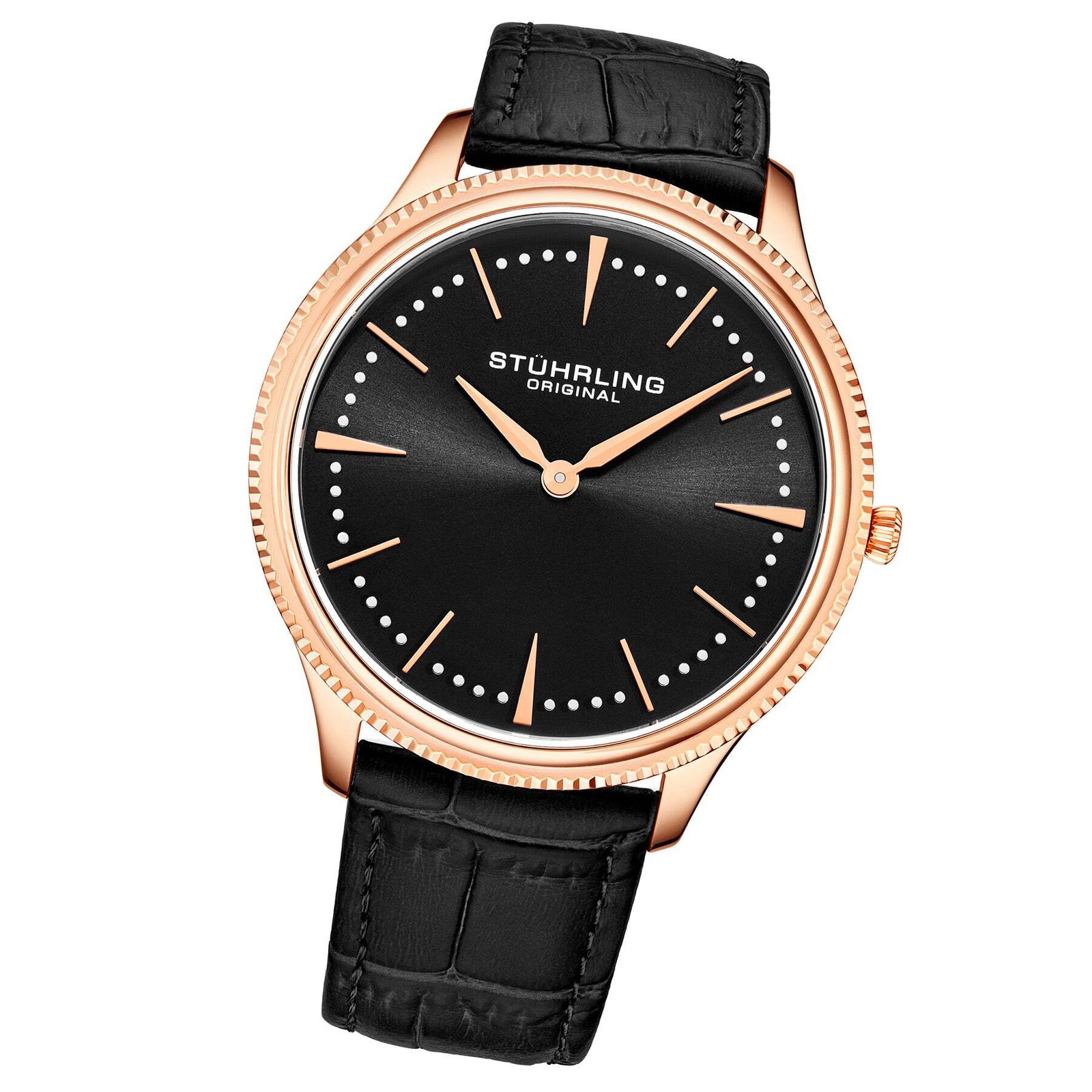 Symphony Black/Leather/Black Dial/Rose/Rose Case | Black Dial Wristwatch 3984.4