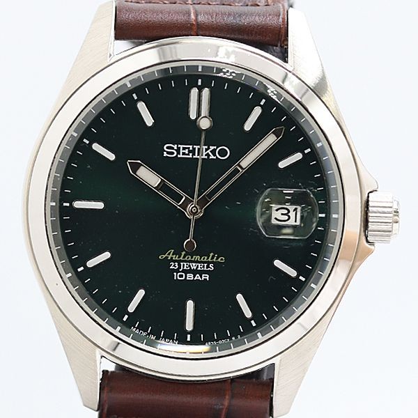 Working Seiko 4R35 03Y0 AT Automatic 21 Jewels Date Green Dial Men’s Watch 20000