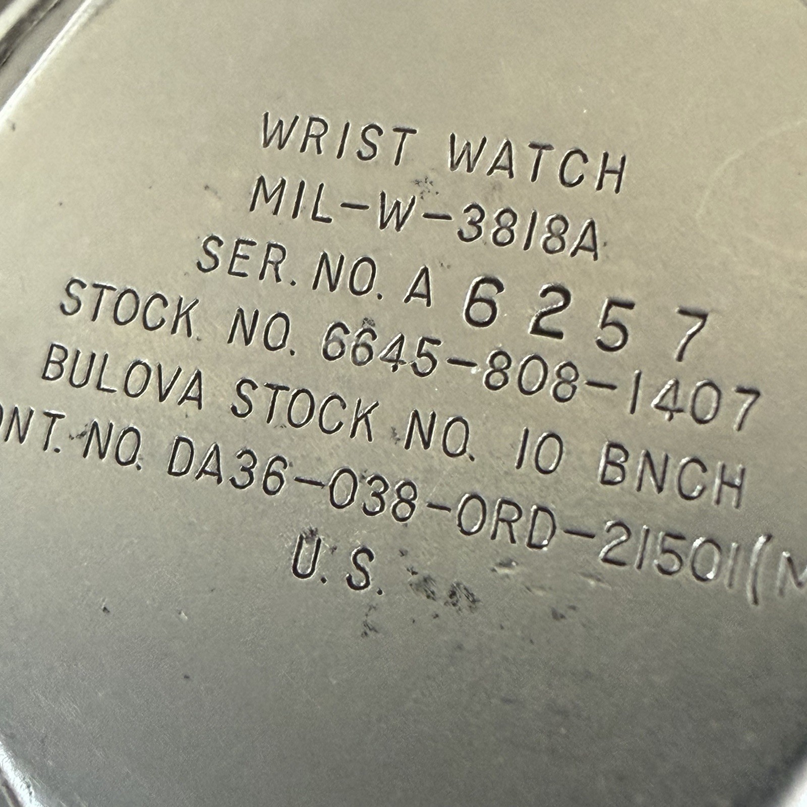Vintage BULOVA Navigator MIL-W-3818A US Military Issued Manual Wristwatch RUNS!