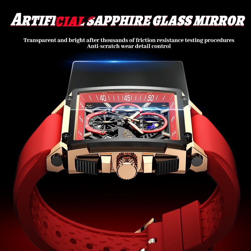 Men Watch Quartz Luminous Date Moon image 3ATM Waterproof Sport Wristwatch Boxed