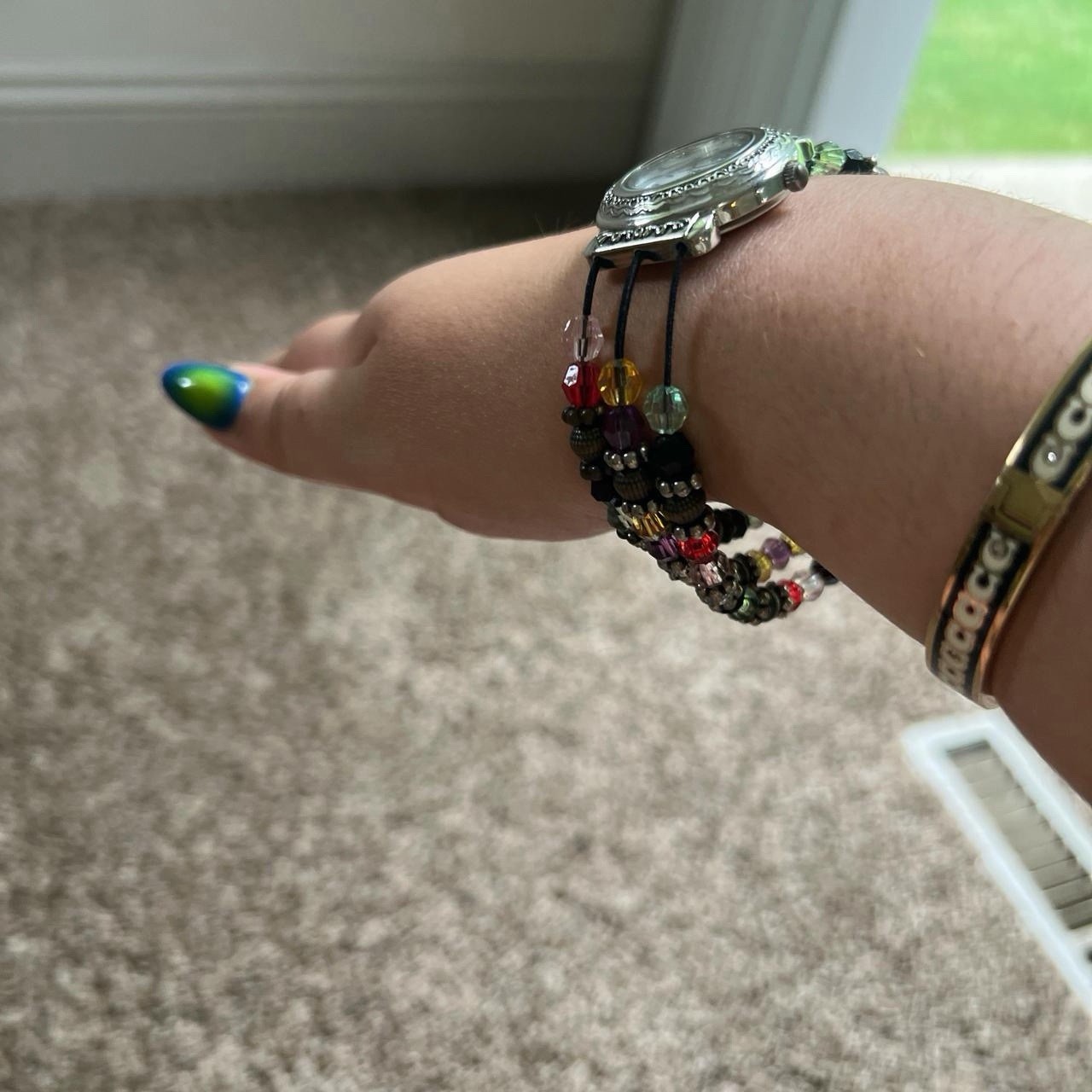 Massini Quartz Watch Bracelet Multicolor Bracelet Rare Vintage Flawed