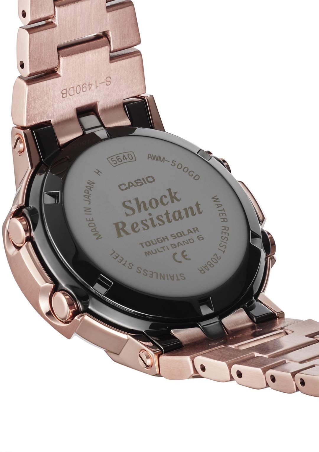 CASIO Wristwatch G SHOCK Full Metal Radio Solar AWM 500GD 4AJF Men s Gold