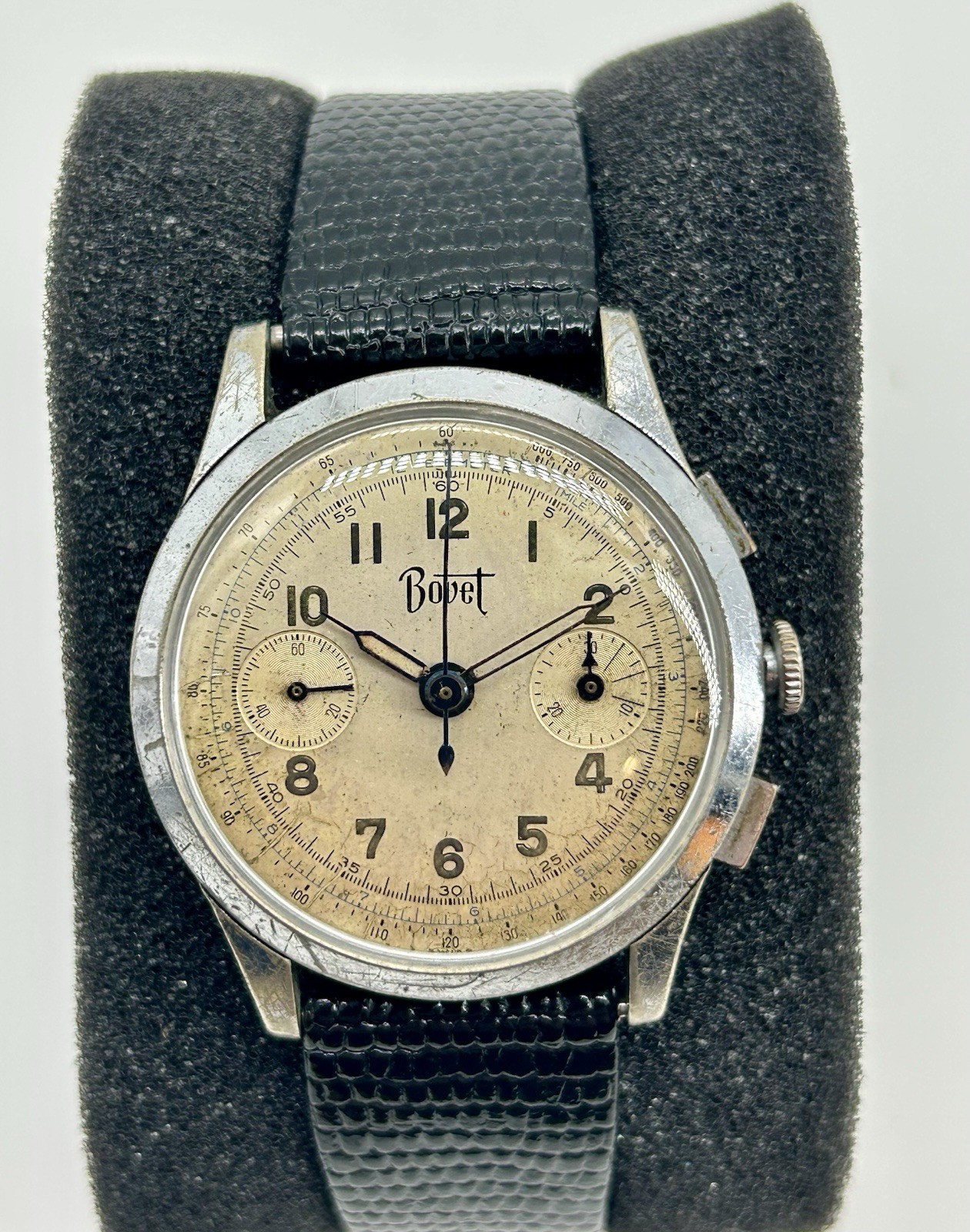 Vintage Bovet Frères Swiss Chronograph 17J Manual Wind Landeron Family Runs 34mm