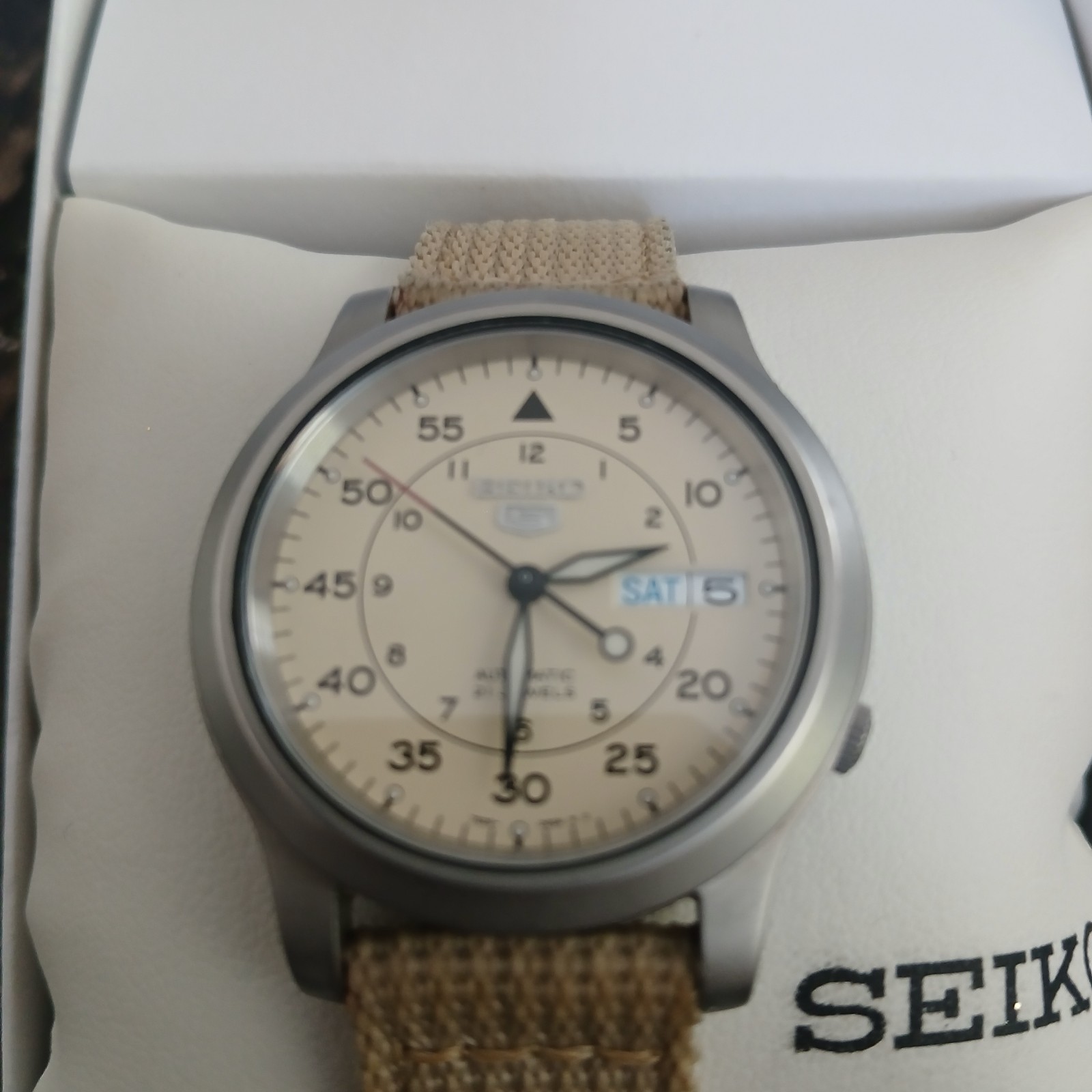 Seiko 5 Sports Beige Men’s Watch – SNK803