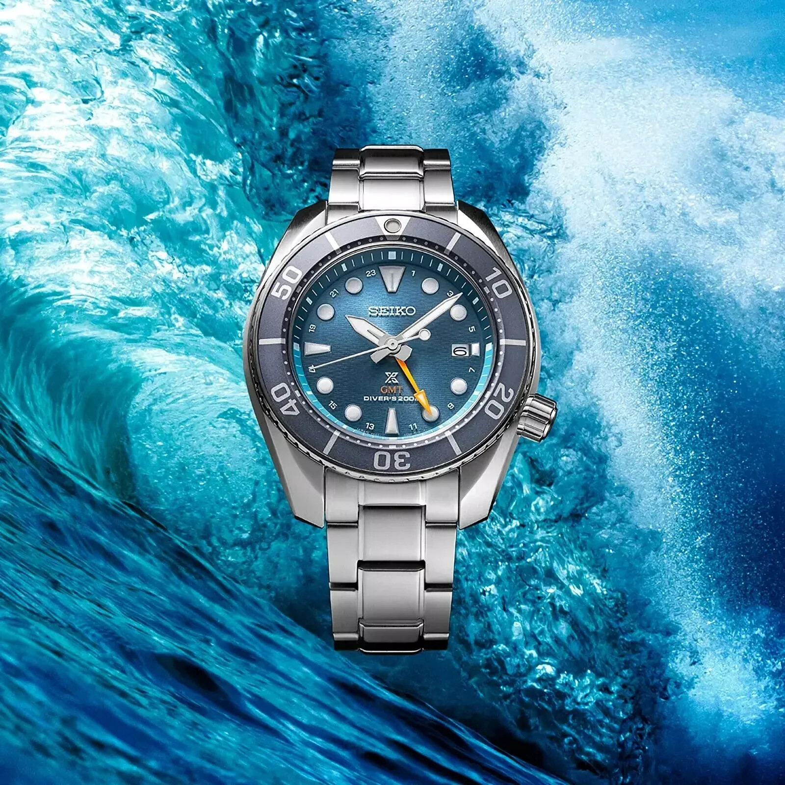 SEIKO Prospex SFK001J1 Sea SUMO Solar GMT Blue Dial Men’s Diver Watch WARRANTY