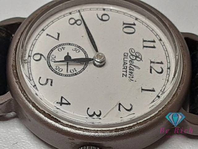 [A1R] Belami Ladies Watch V252-0090 Small Second White Black Leather QZ [g4n]