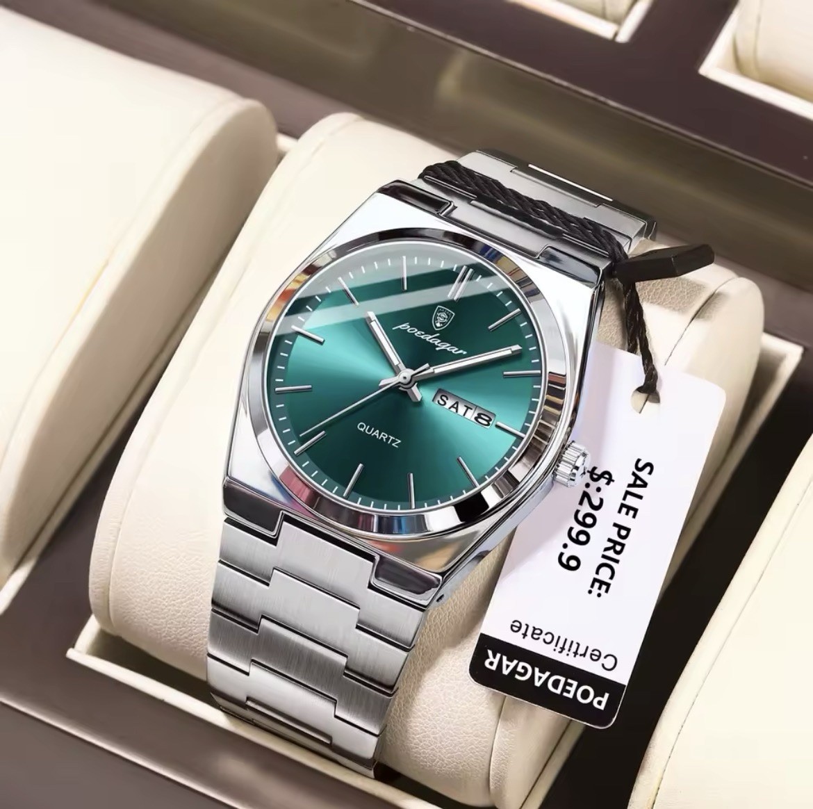 POEDAGAR Luxury Men’s Watch Waterproof Luminous Date Week