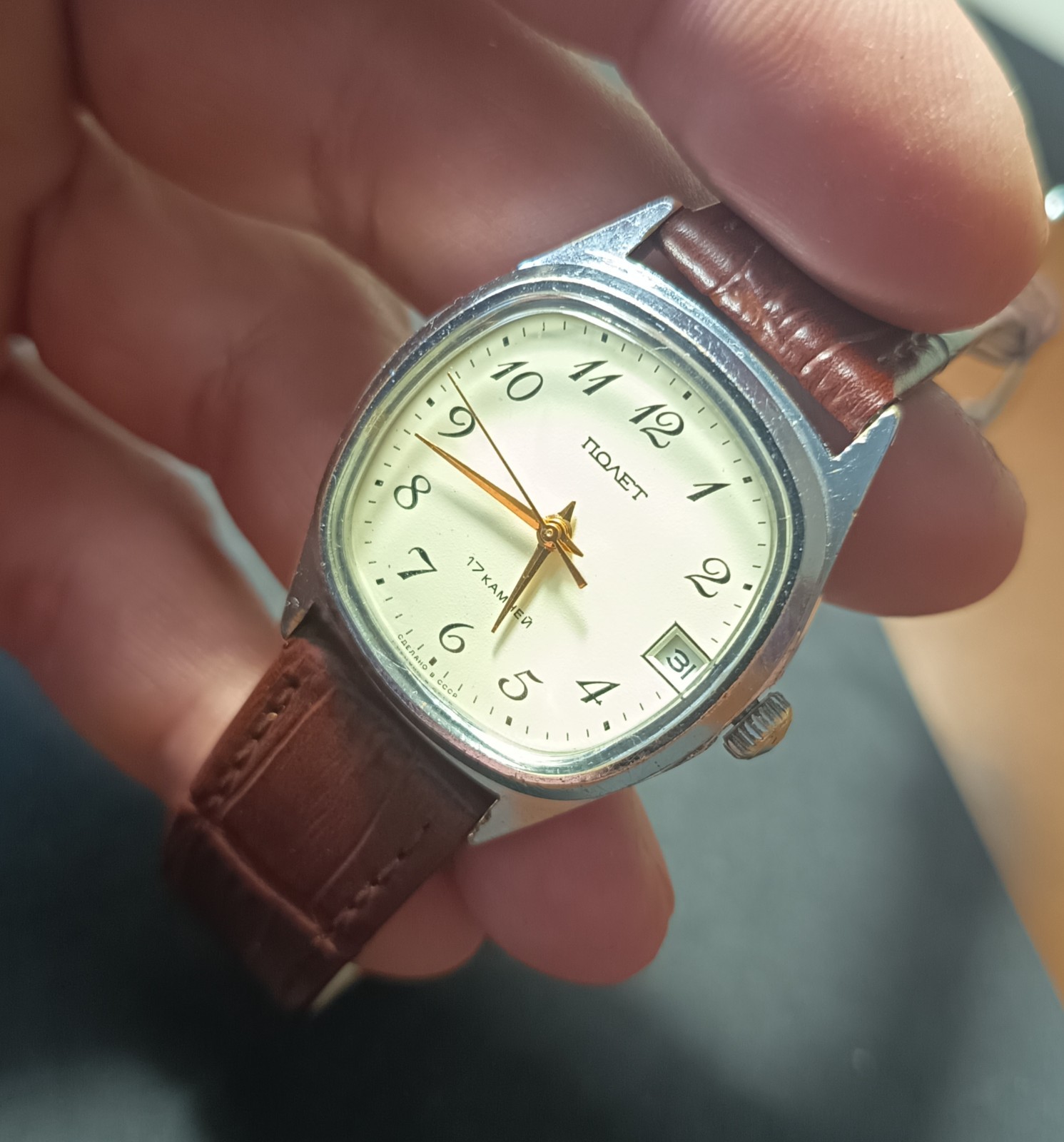 Vintage Men’s watch Poljot 17 jewels mechanical Soviet USSR