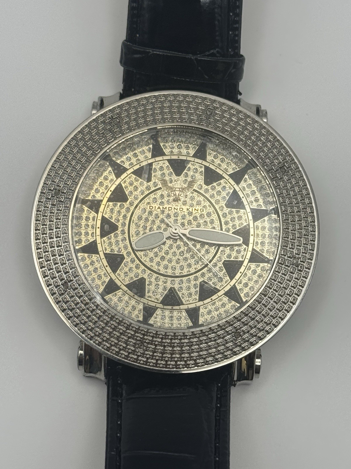 Diamond King DKW-0748 Watch New Battery Black Band Display Case Men’s Fashion