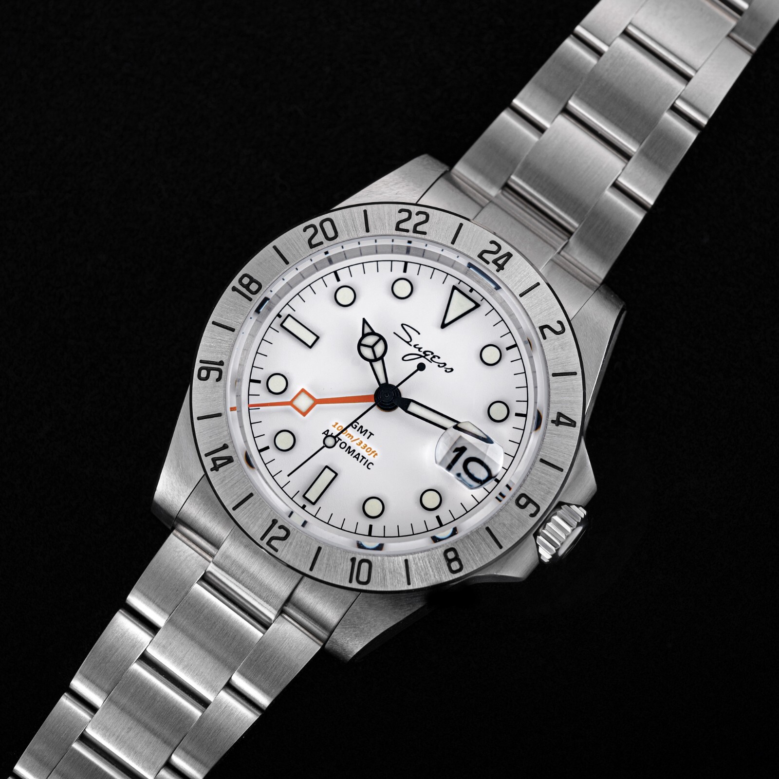 Sugess GMT Explorer, White, NH34, Sapphire, Lume, 100m Diver, Diving, BNIB