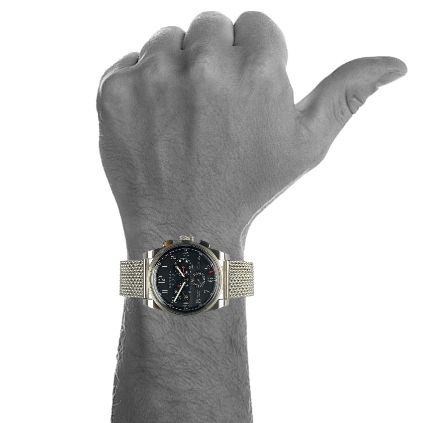 Benrus AirChief2 AC3-SA-BK-SM Chronograph Stainless Steel 41MM Mens Quartz Watch