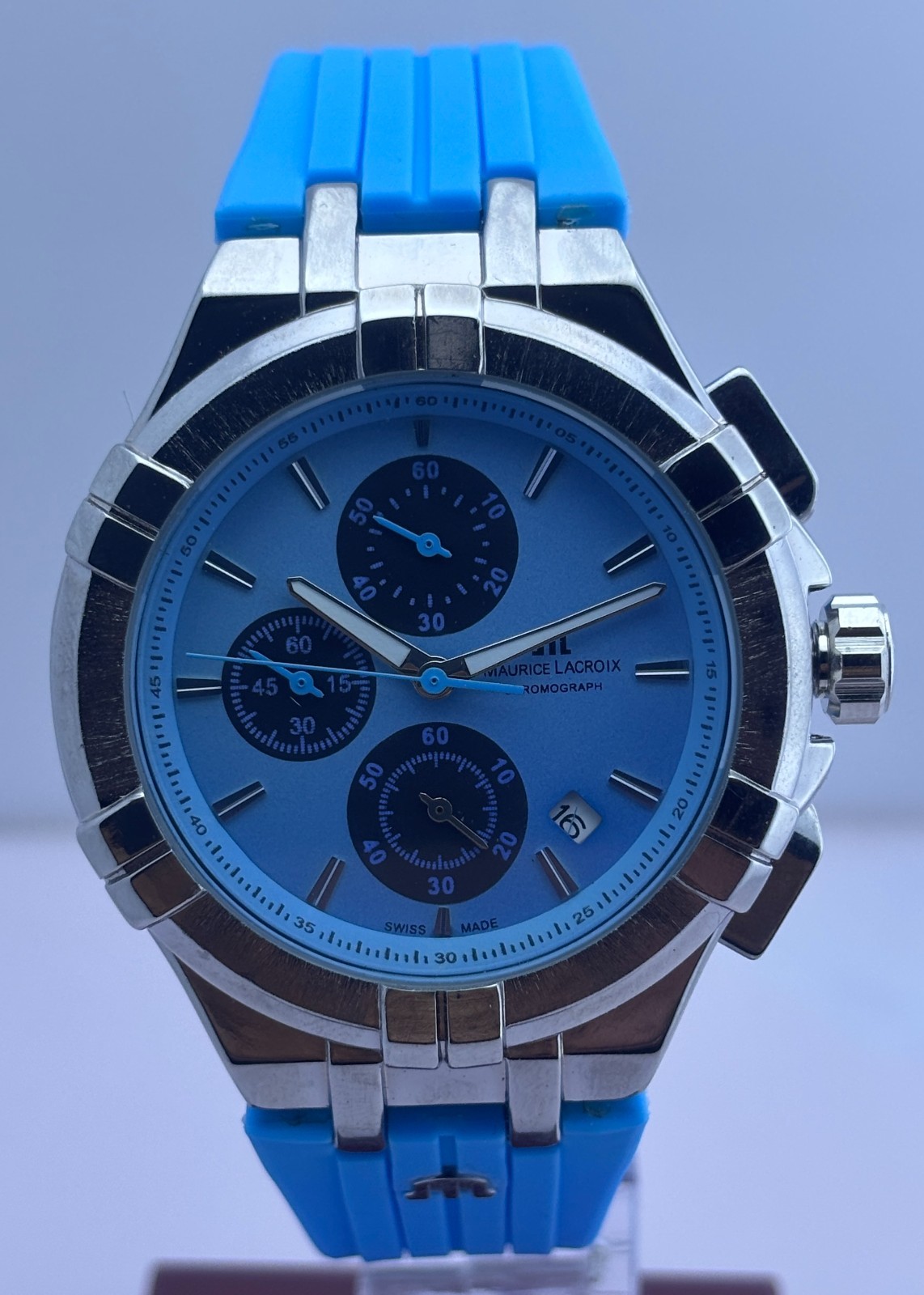Refurbished Maurice Lacroix AIKON Chrono Quartz Blue Dial Sub-Sec/Date Watch
