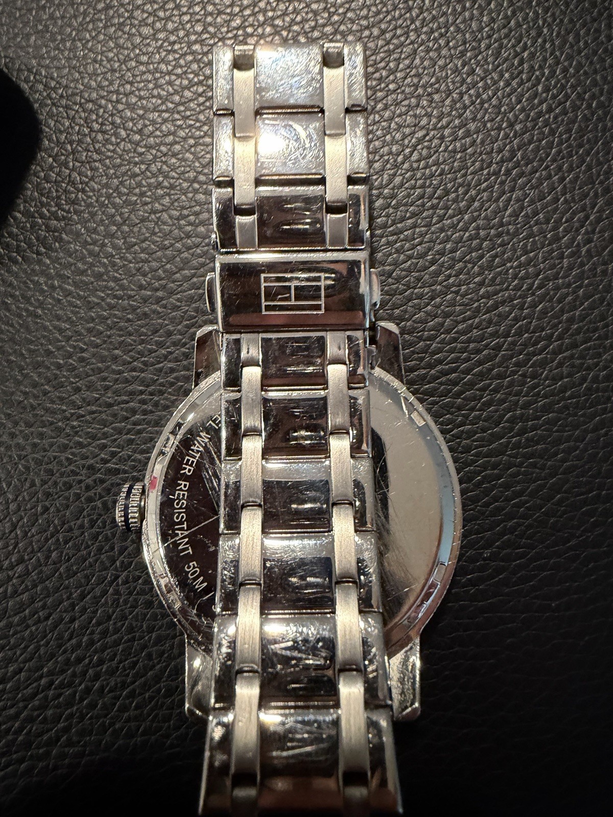 Tommy Hilfiger Men’s Quartz Watch 44mm Gray Dial Silver Bracelet Date 50m