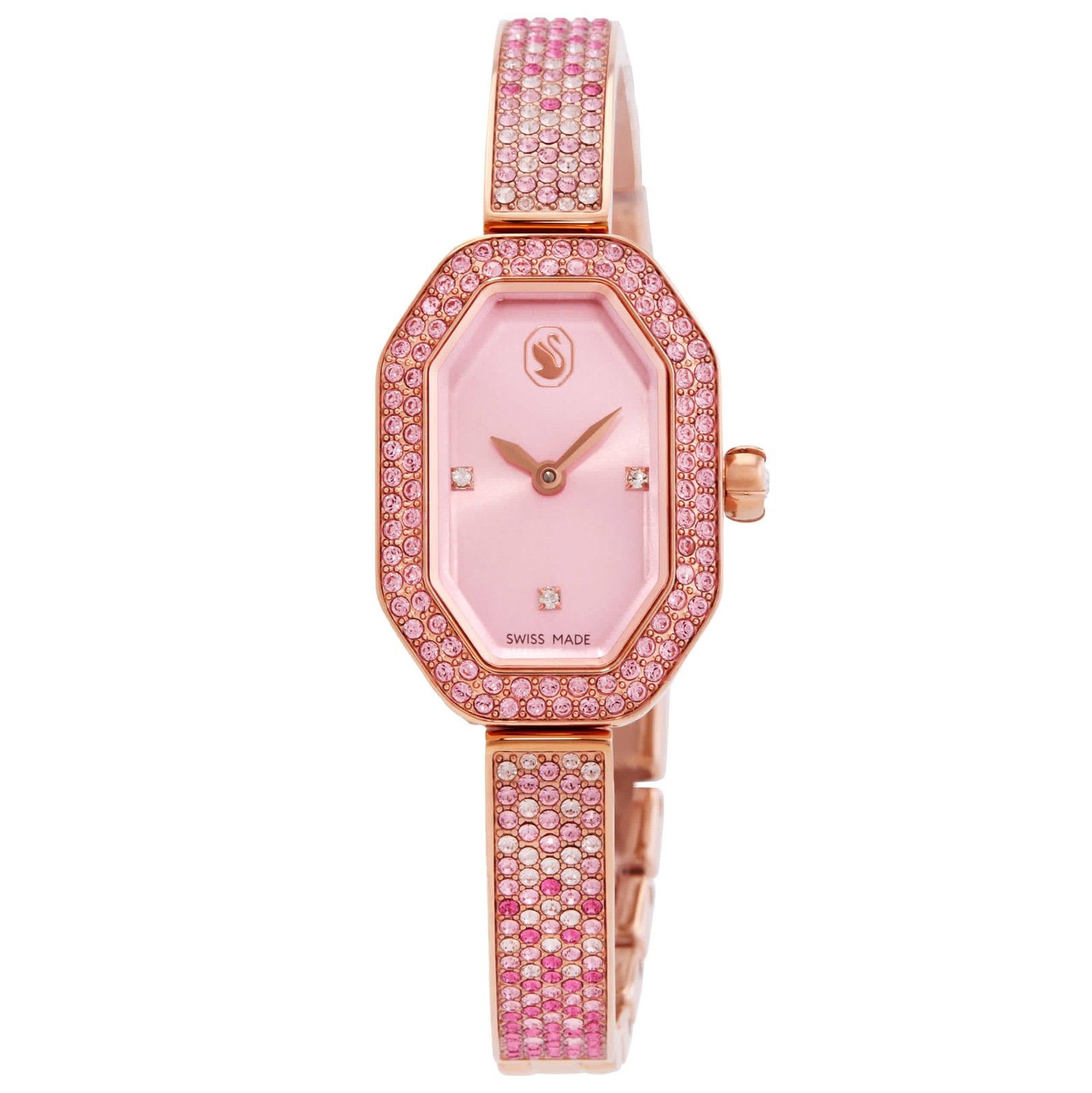 Swarovski Dextera Bangle Quartz Crystal Pink Dial Ladies Watch 5717588