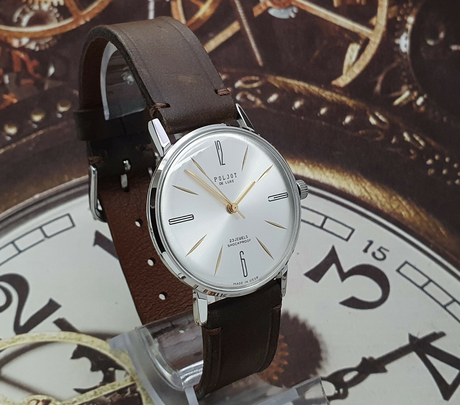 Vintage Watch Poljot De Luxe ULTRA SLIM Dress Mechanical Wrist Watch USSR