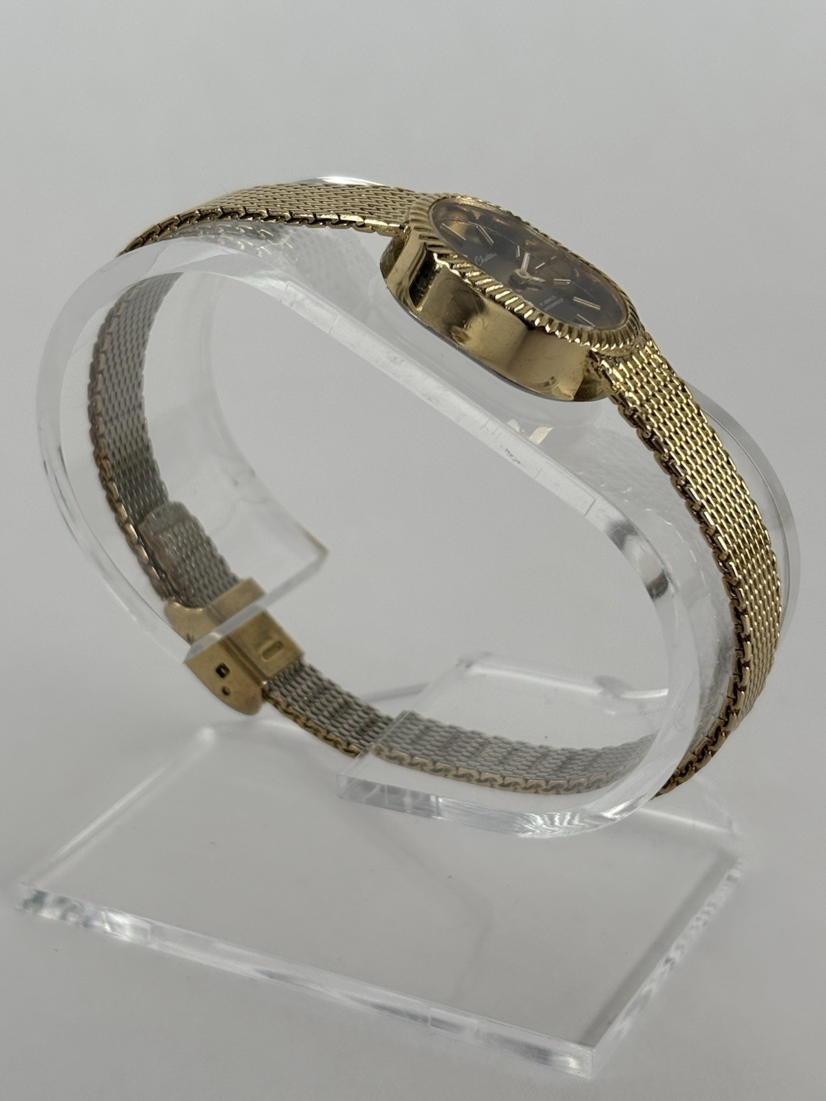 Chateau 16mm Gold Plated 17 Jewel Mechanical Watch w/Adjustable Bracelet