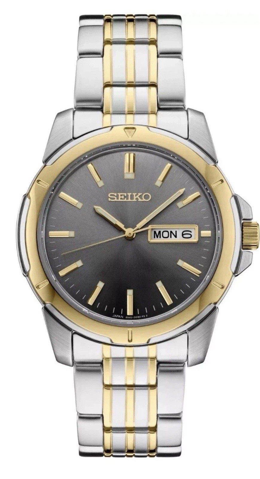 SEIKO SUR356 Essential Collection Gold & Silver Tone Gray Dial Men’s Watch