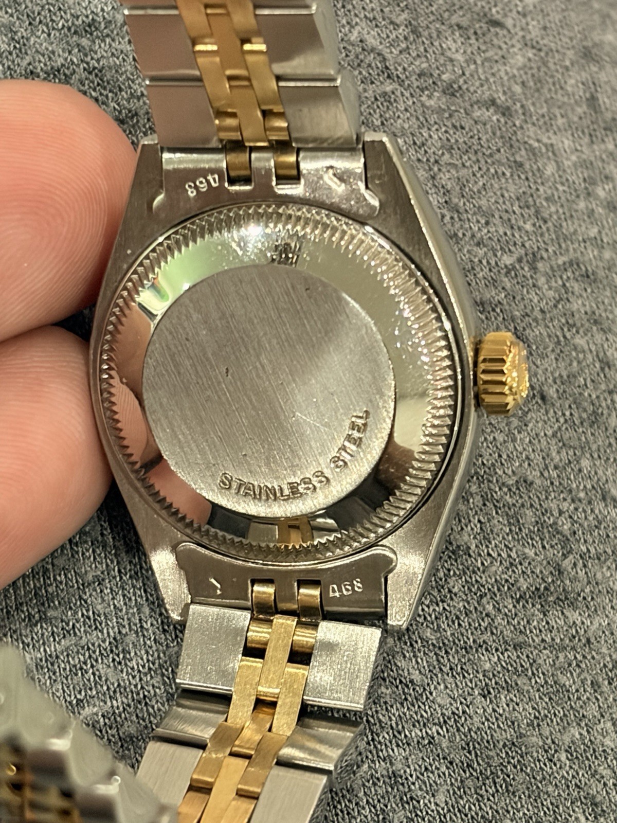 Vintage Rolex Lady Datejust 26mm Blue Dial 2-Tone Box Automatic 1970s