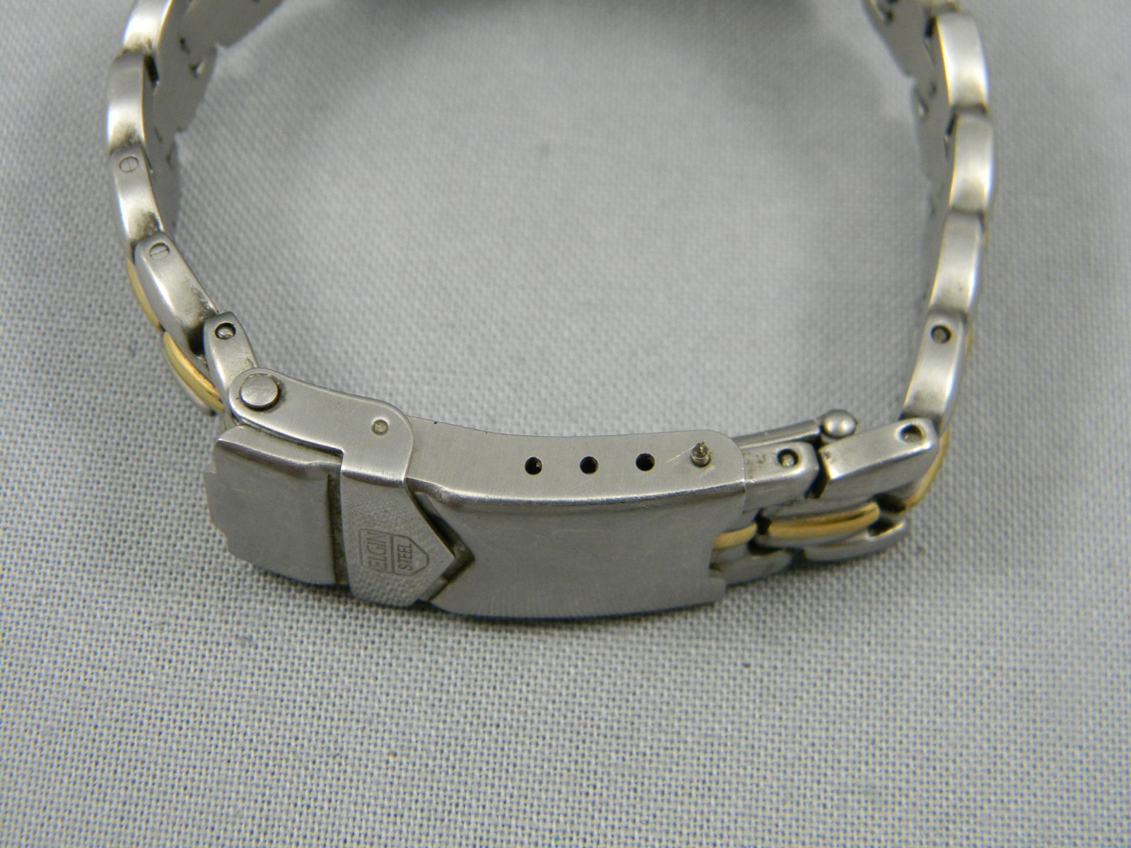 Elgin Steel Watch Women Diver Style 25mm Clasp Band 5.5″-5.75″ New Battery