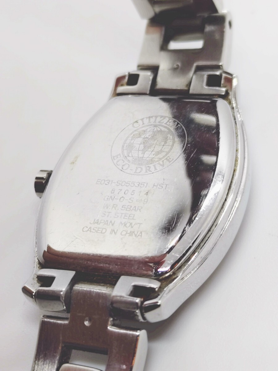CITIZEN Citizen Wicca E031 S055351 Solar Ladies Watch with Stones Used Working I