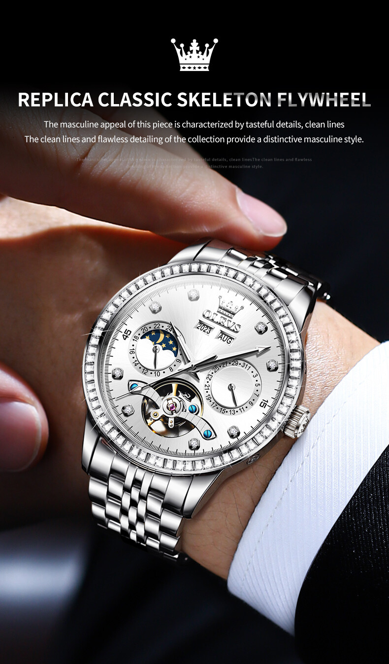 OLEVS Automatic Mechanical Waterproof Luminous Watch Date Men’s Wristwatch