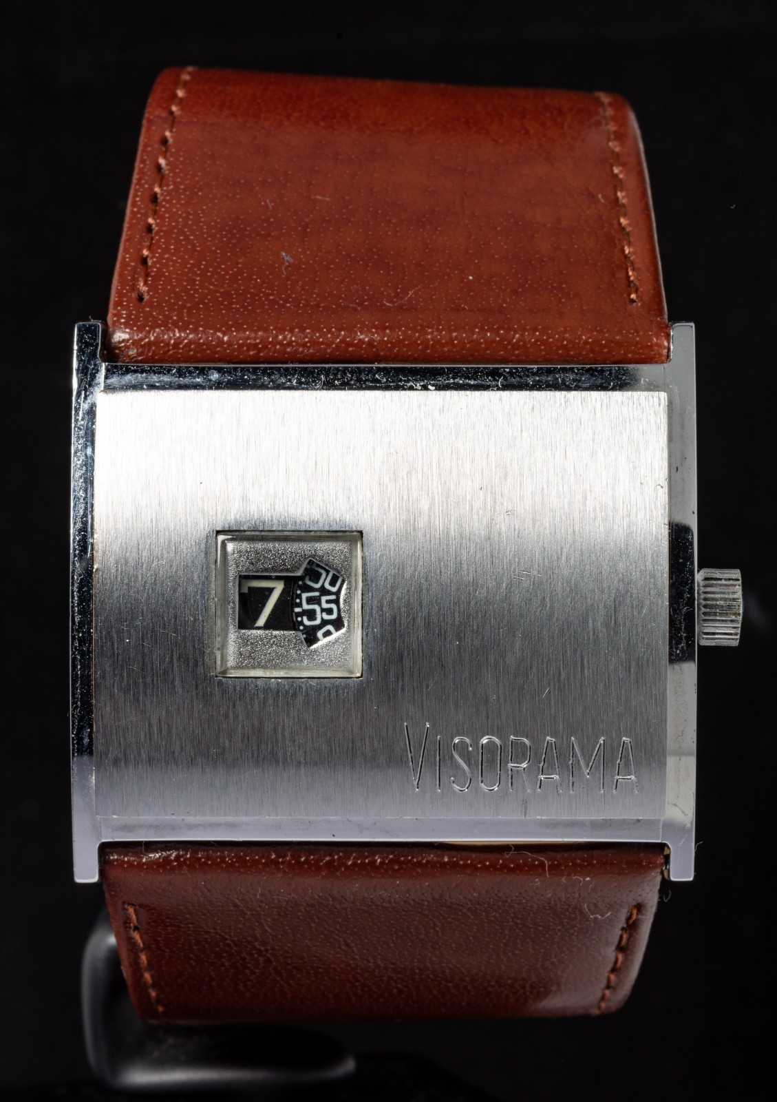 Visorama Jump Hour Space Age Brushed Men’s Hand-Wind Vintage Watch — Working