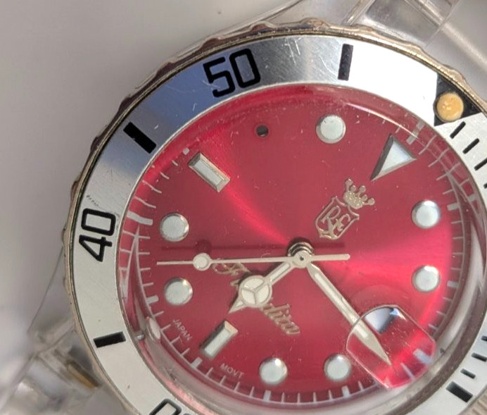 Transparent Polycarbonate Watch Floridita Red Dial Japan Movt Light