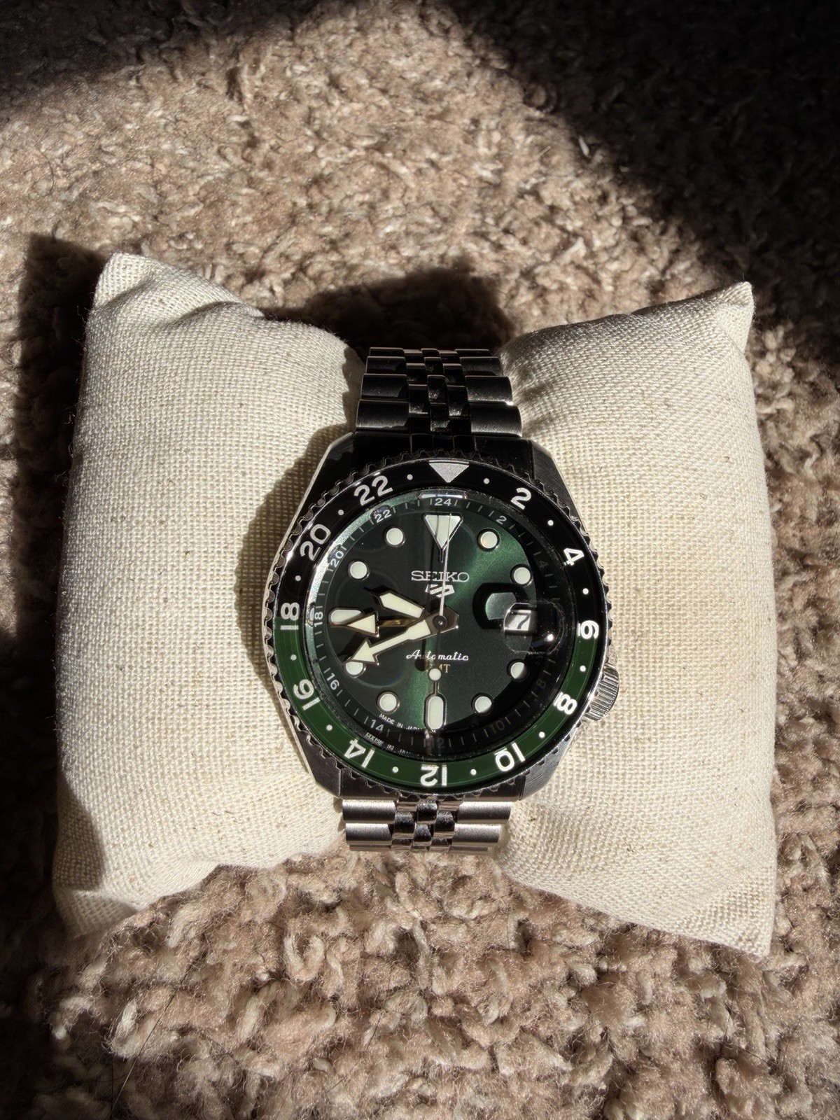 Seiko 5 GMT Automatic Watch Green Dial SSK035