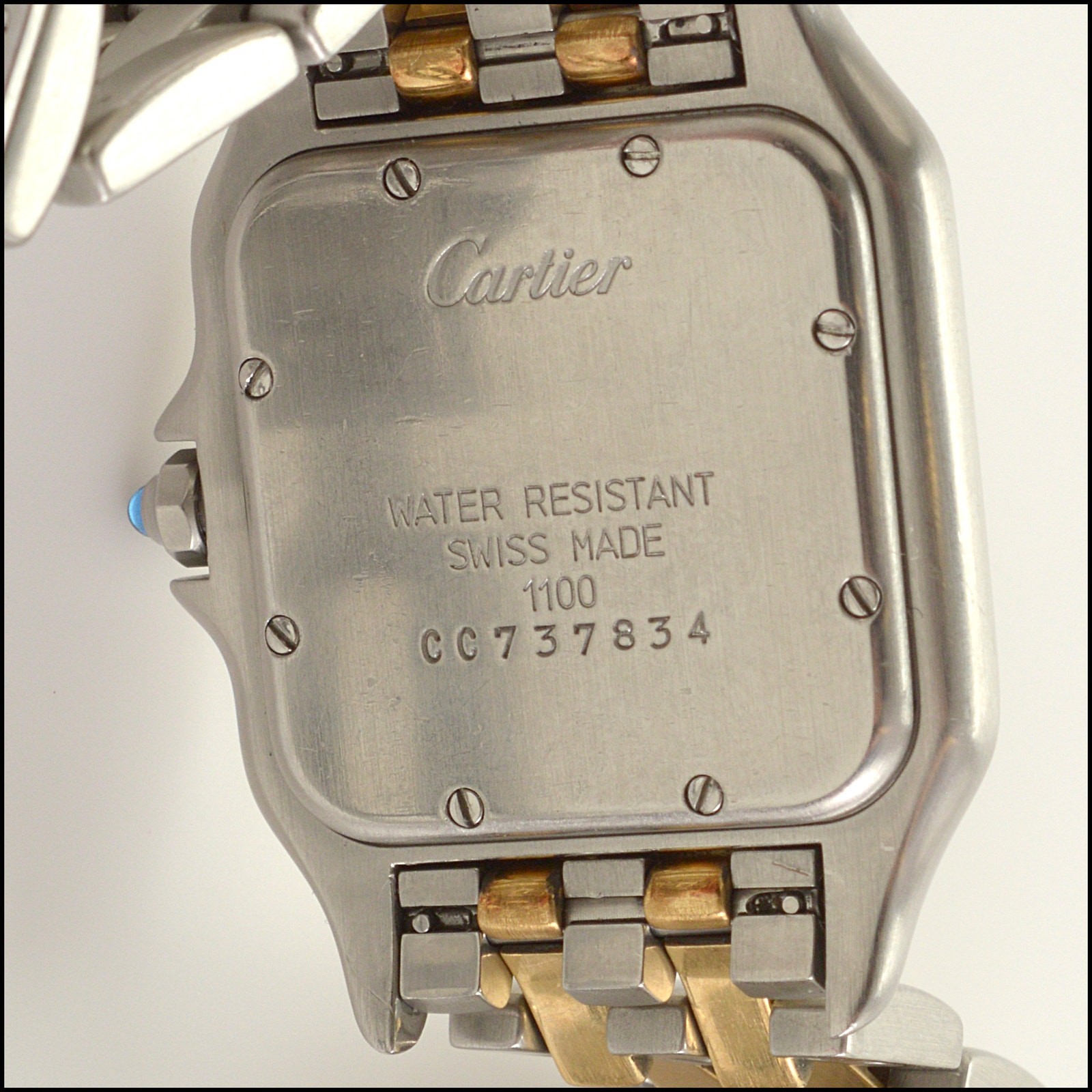 RDC15364 CARTIER 18k Yellow Gold/Steel Medium 2 Row Panthere 27mm Watch