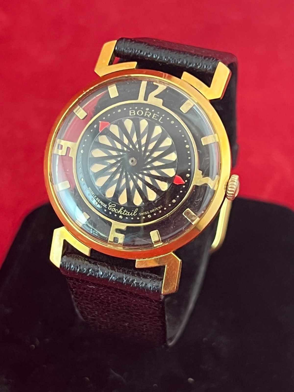 BOREL / SYNCHRON COCKTAIL WATCH BLOOMING FLOWER MYSTERY DIAL, SKELETON 17J SWISS