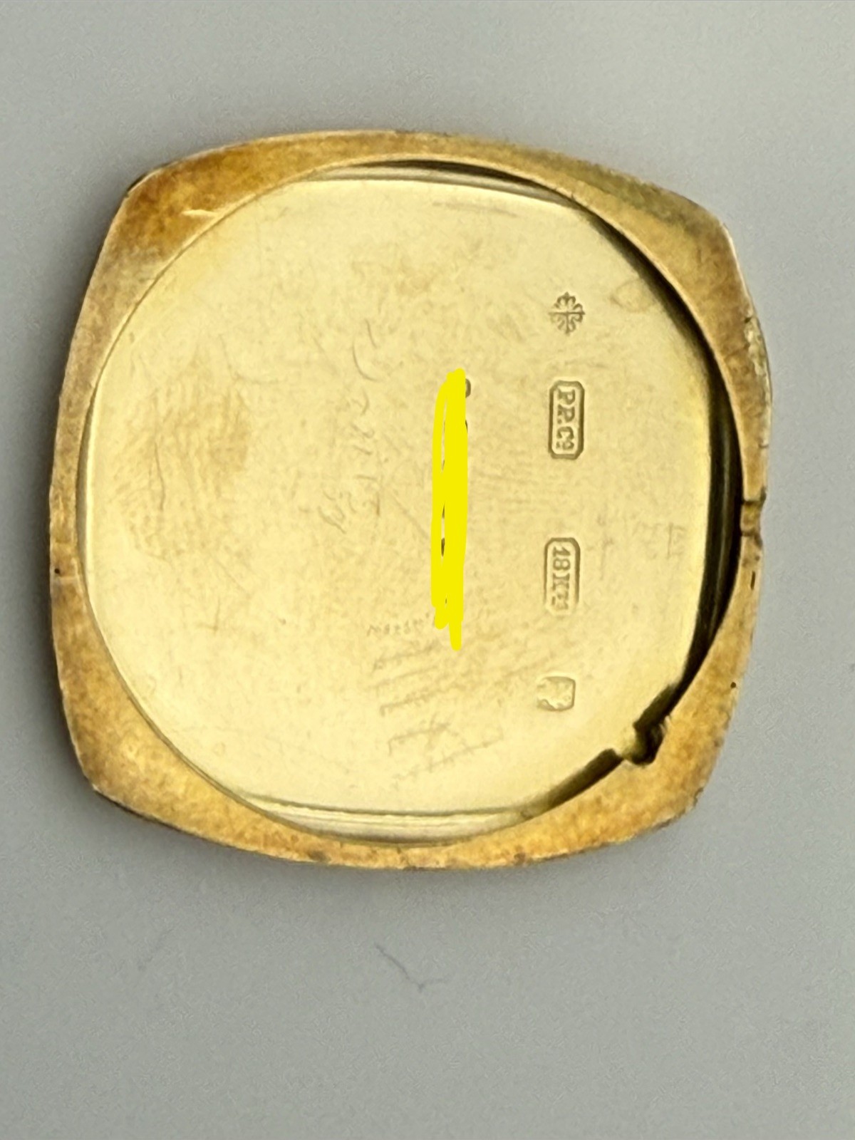 Rare Patek Philippe 30 x 40 mm 18K Yellow Gold Enamel Dial Watch 1924 w/ extract
