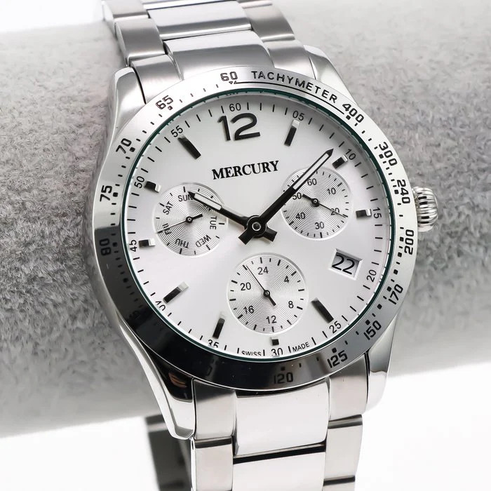 MERCURY – Swiss Made Watch – MEC470-SS-1 Quartz 43 mm MEC470 50m (5 ATM, 169