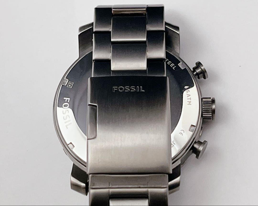 Fossil JR1355 Chronograph Date Wood Grain Dial 50mm Mens Watch