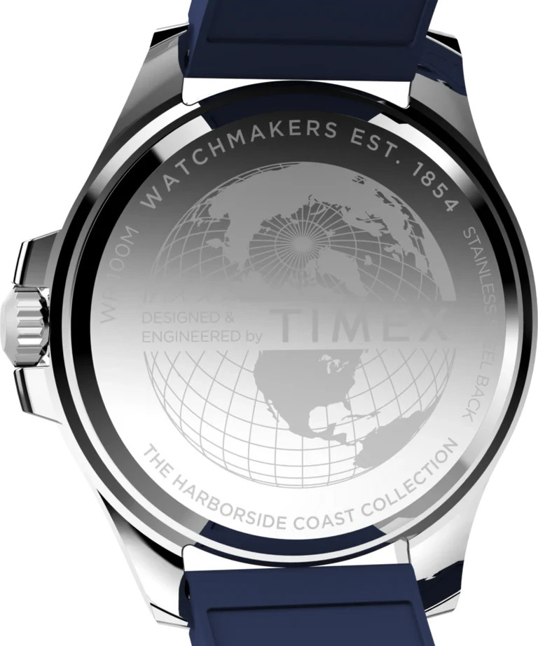 New Timex Trend Harborside Coast Blue Dial Rubber Strap Men’s Watch TW2Y05000