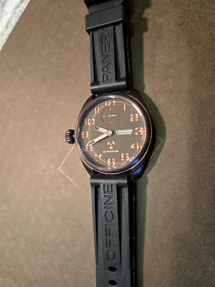LEANDRI Swiss Made Italian No Radiation Military Mens Watch with Panerai Strap