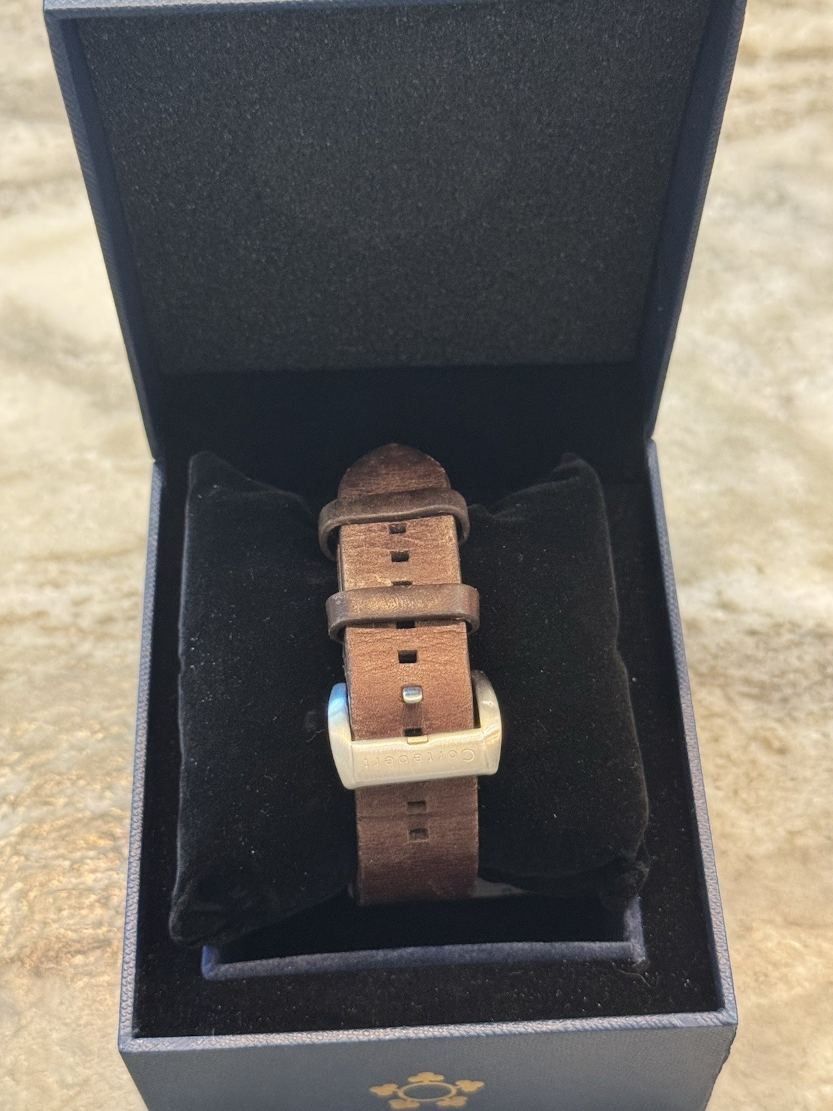 Cortebert CB-3008 Podium BLACK Leather Straps Lightly Worn