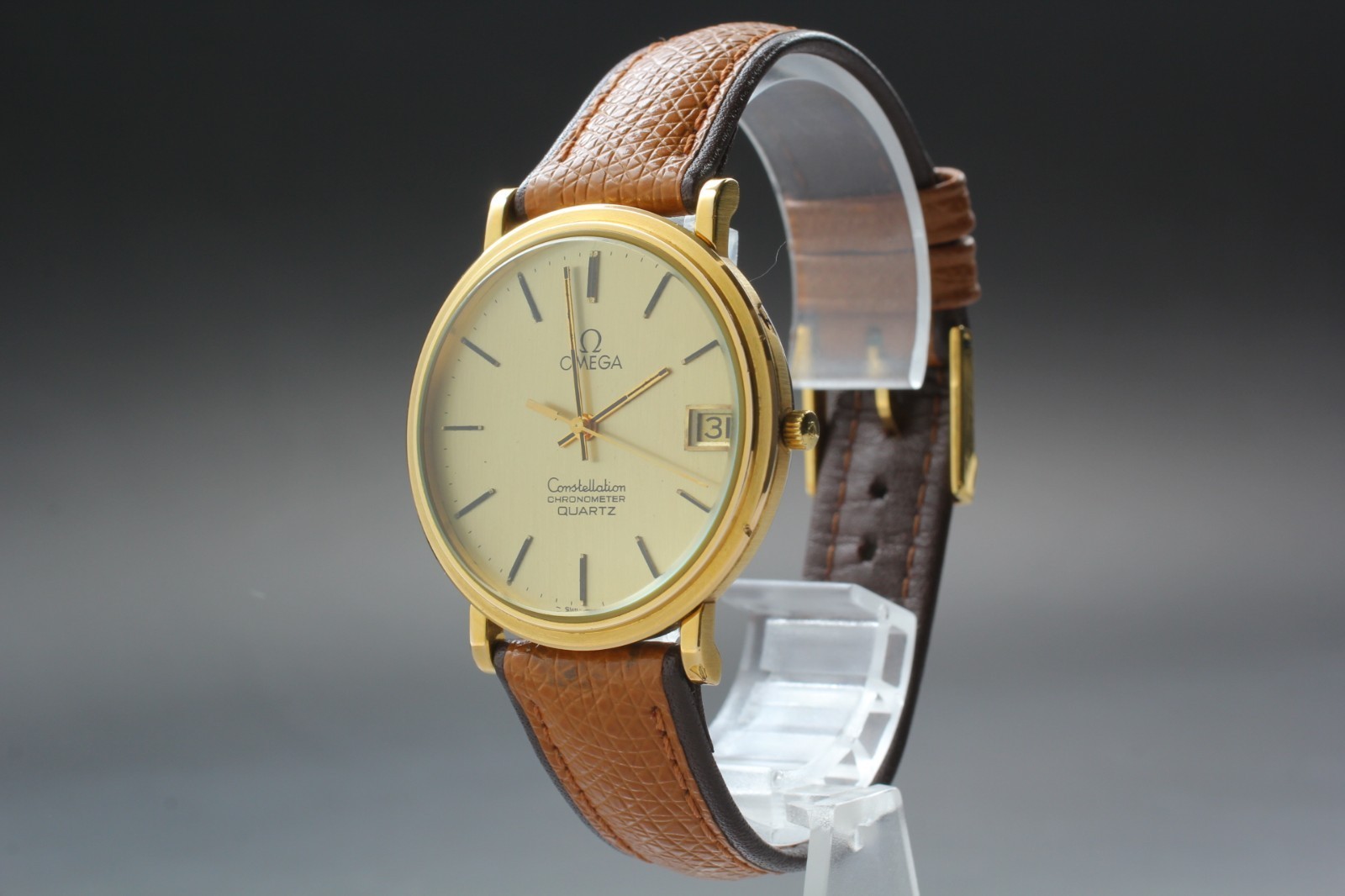 Vintage [N Mint] Omega Constellation Cal.1333 Chronometer Gold Men Qz Watch #119