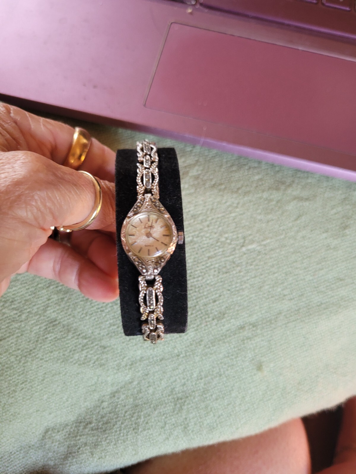 VTG 50 s/60 s.( Limit )Marcasite Cocktail Watch.Used NONE WORKING