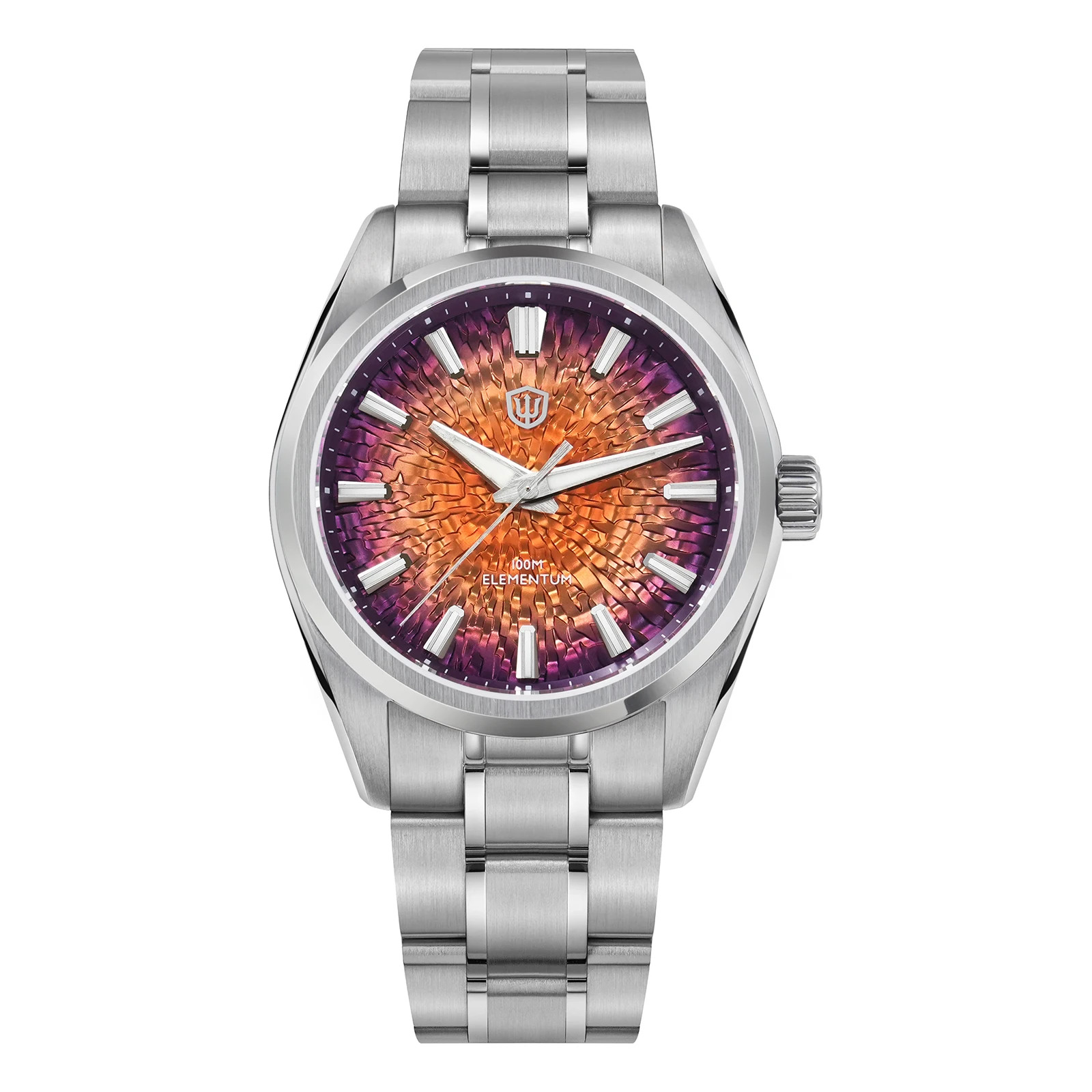 38mm Ice Crack Dial Watch VH31 Sweep Quartz Sapphire Luminous 10Bar Waterproof