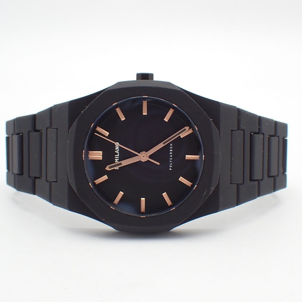 D1 MILANO Polycarbonate Quartz Wristwatch Black with Genuine Strap Used