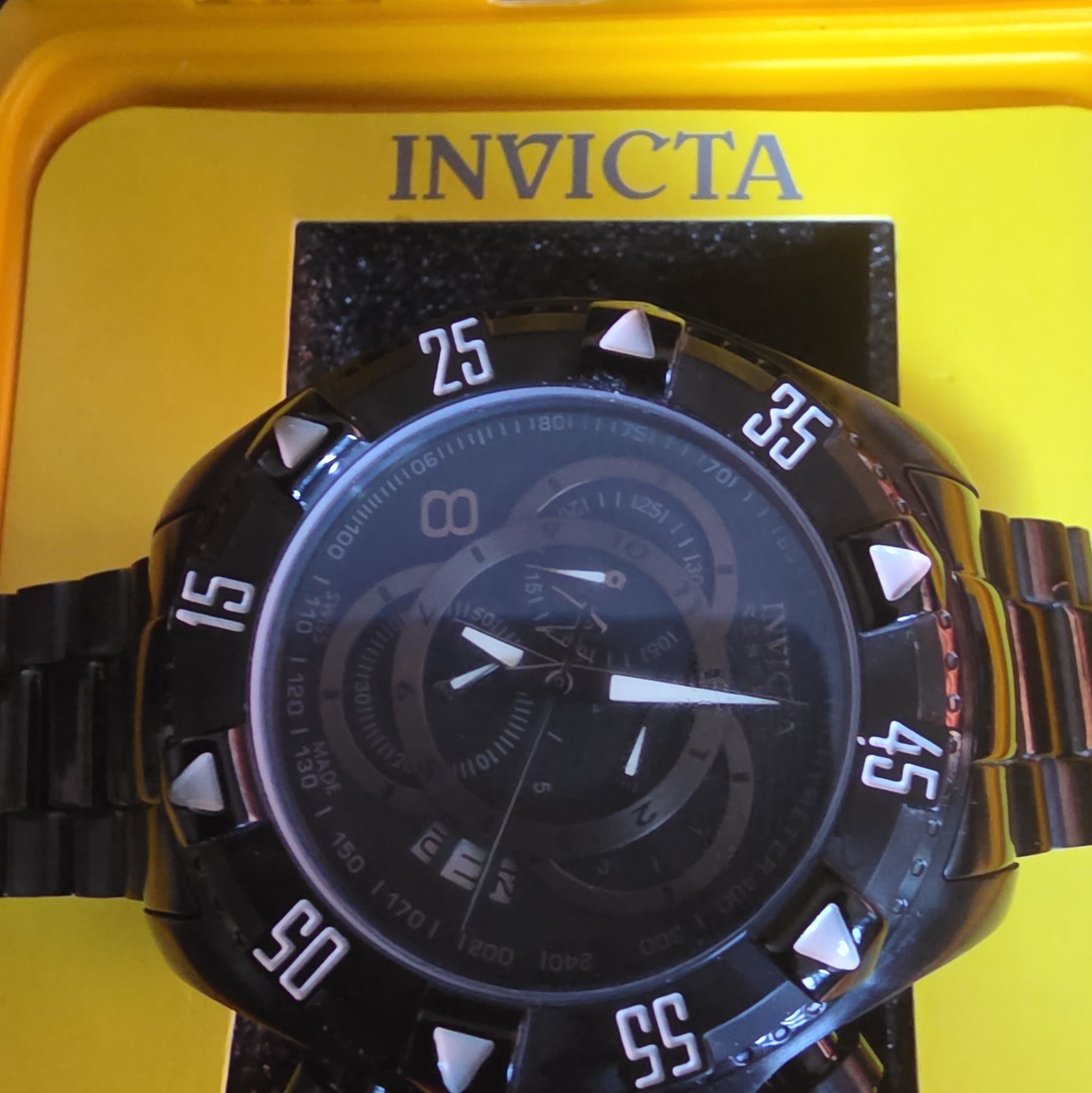Invicta 6474 Excursion Touring Combat Edition 52mm Black IP Quartz Chronograph
