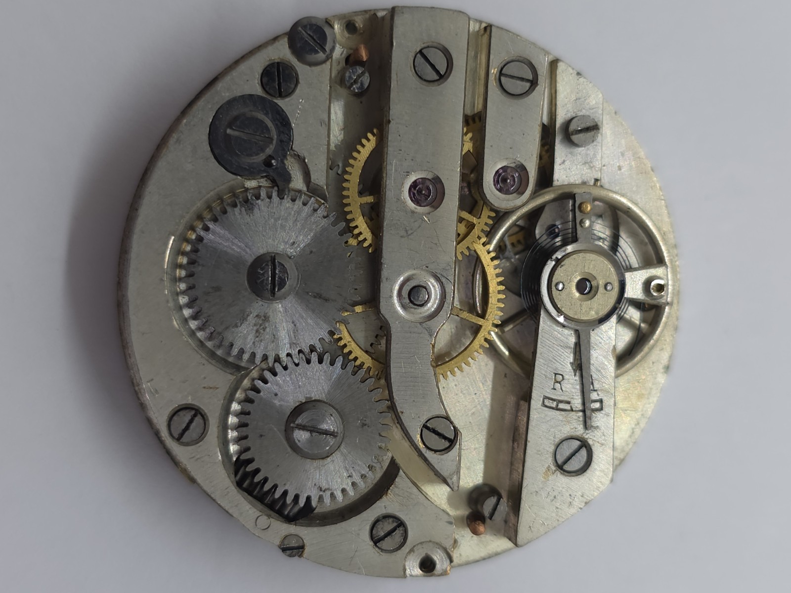Vintage Trib Pocket Watch Movement Cylinder Sub Second Military Hands For Parts