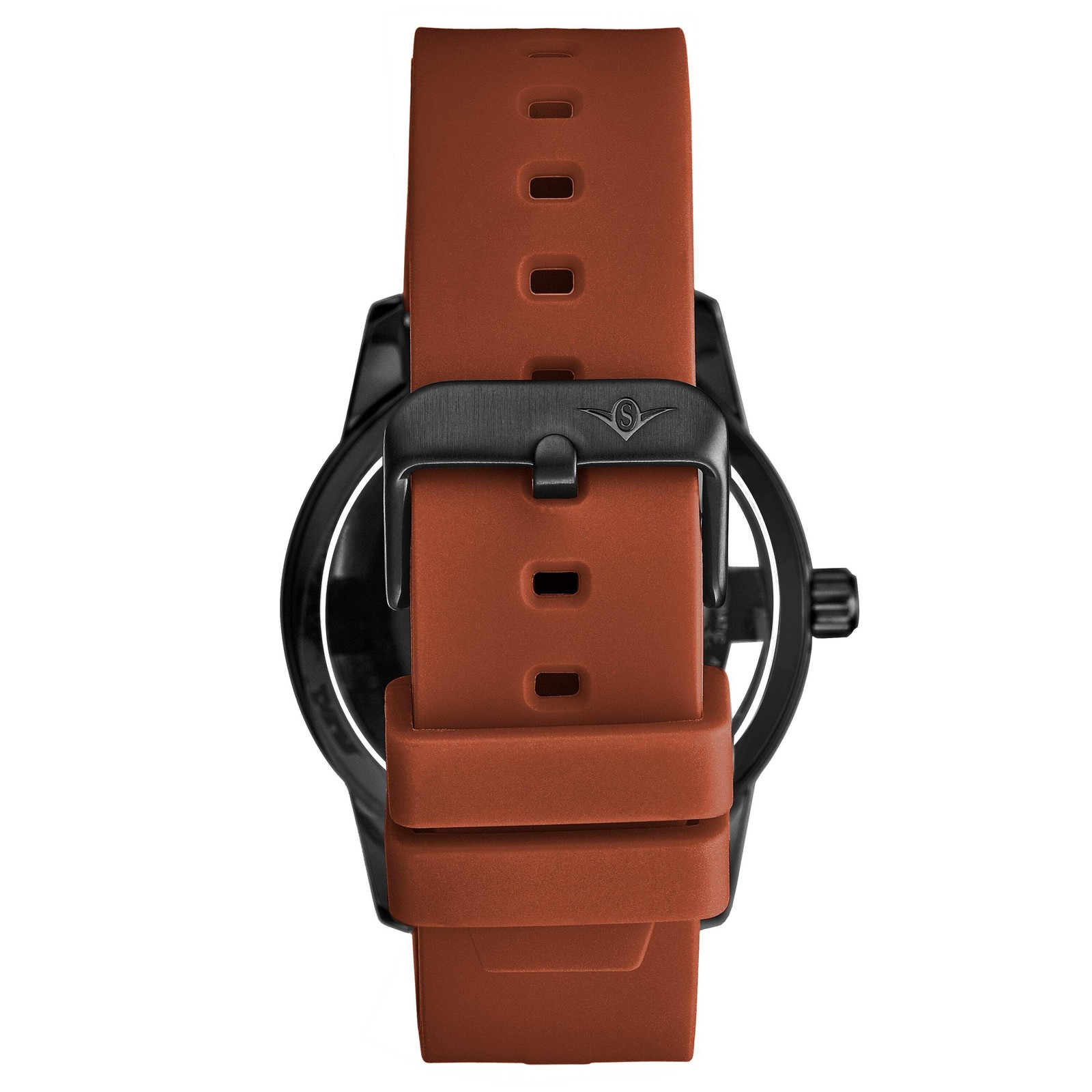 Legacy Brown/Black Rubber | Black Dial Wristwatch 877C.06
