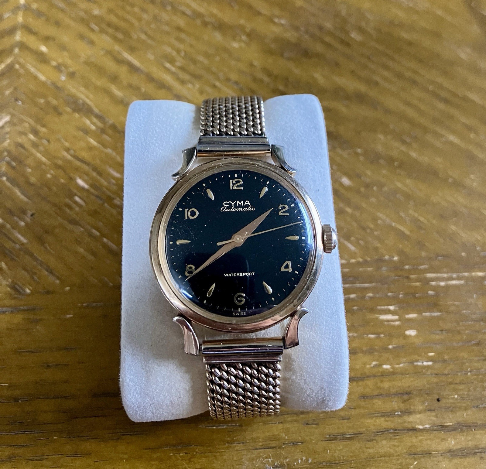 Men’s Vintage Cyma Automatic Bumper Watch Stainless Steel & Gold Filled