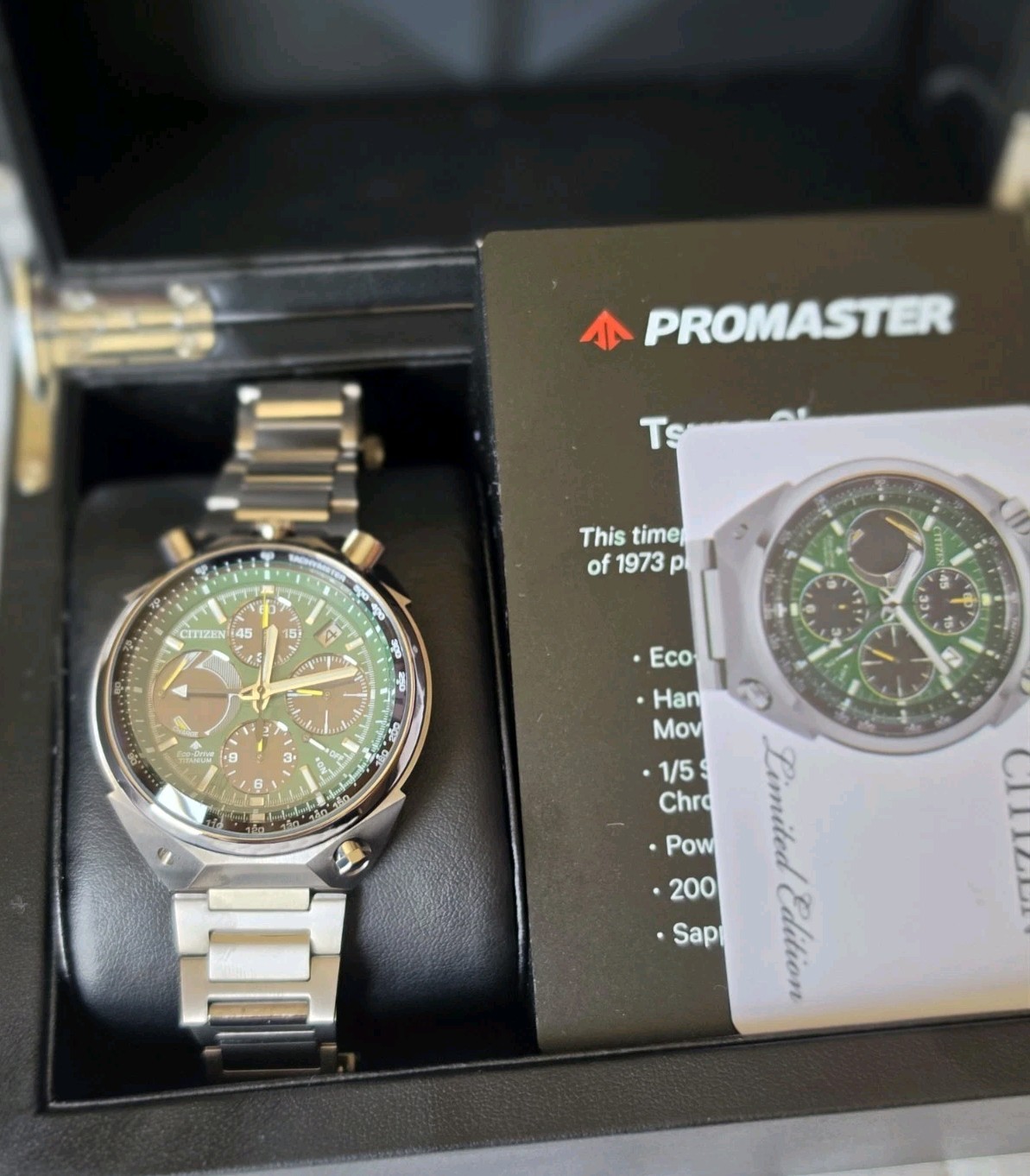 Citizen Promaster Tsuno All Titanium Eco-drive Limited Edition Green AV0081-51X